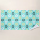 シーホースフラワーズアクアビーチタオル ビーチタオル (正面)