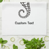 シーホースブラック キッチンタオル (折り畳み)