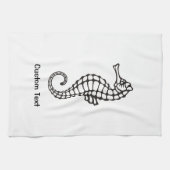 シーホースブラック キッチンタオル (横)