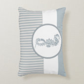 シーホースブルークラシック航海のエレガント アクセントクッション (正面(垂直))