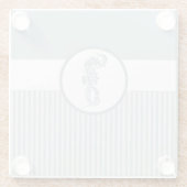 シーホースブルークラシック航海のエレガント ガラスコースター (裏面)