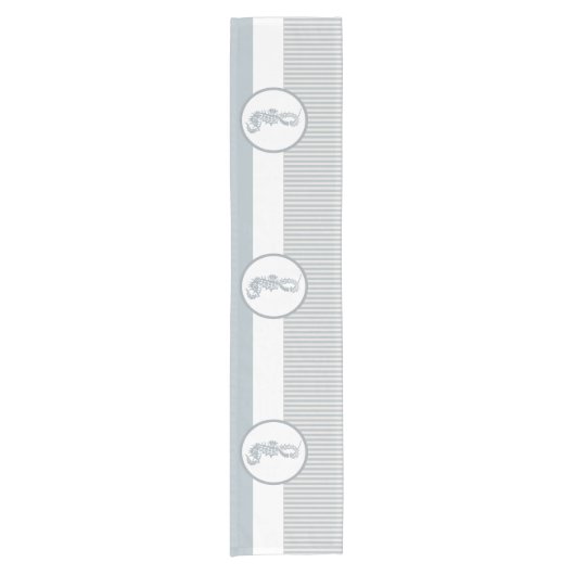 シーホースブルークラシック航海のエレガント ショートテーブルランナー (正面)