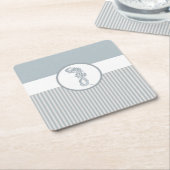 シーホースブルークラシック航海のエレガント スクエアペーパーコースター (アングル)