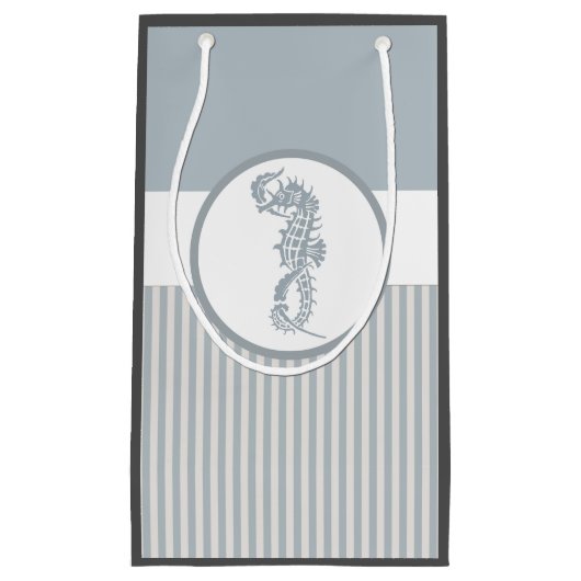 シーホースブルークラシック航海のエレガント スモールペーパーバッグ (正面)