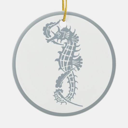 シーホースブルークラシック航海のエレガント セラミックオーナメント (正面)