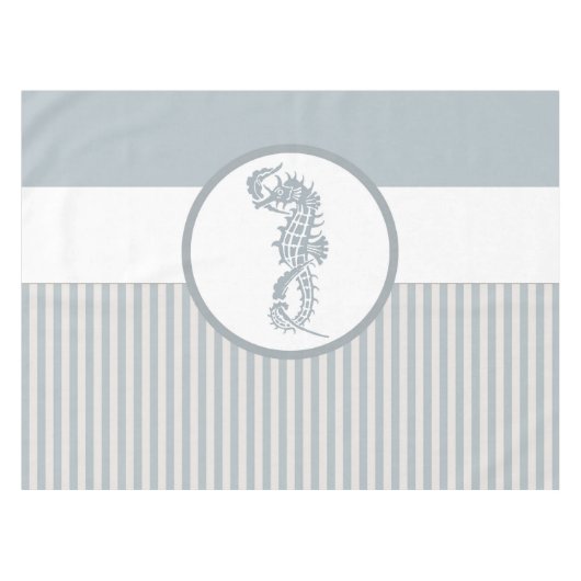 シーホースブルークラシック航海のエレガント テーブルクロス (正面(横))