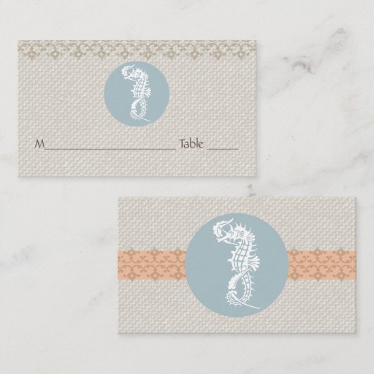 シーホースブルークラシック航海のエレガント プレイスカード (正面/裏面)
