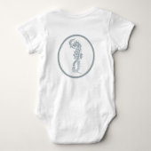 シーホースブルークラシック航海のエレガント ベビーボディスーツ (裏面)