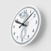 シーホースブルークラシック航海のエレガント ラウンド壁時計 (傾斜)