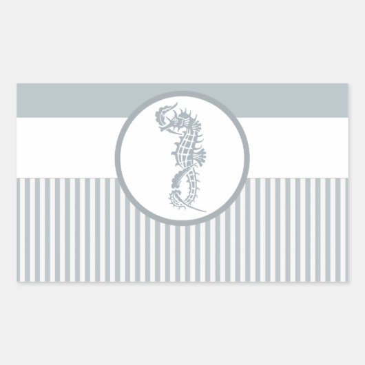 シーホースブルークラシック航海のエレガント 長方形シール (正面)