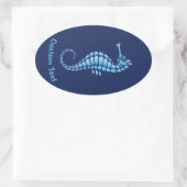 シーホースブルー 楕円形シール (バッグ)