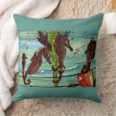 シーホースプリント クッション (ブランケット)