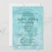 シーホースプールパーティー誕生日招待状 招待状 (正面)