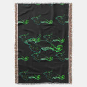 シーホースベクターアートブランケット スローブランケット (正面縦)