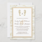 シーホースホワイトウォッシュウッドビーチ結婚式招待状 招待状 (正面)