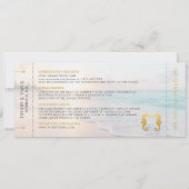 シーホースボーディングパスチケットビーチ結婚式 セーブザデート (裏面)