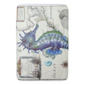 シーホースマップヴィンテージブルー バスマット (正面縦)