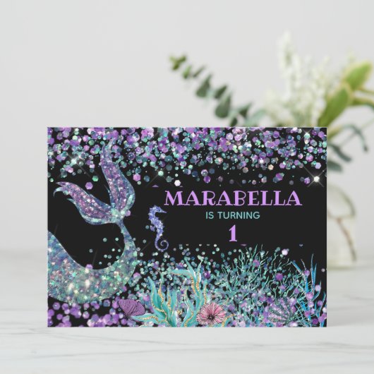 *～*シーホースマーメイドのしっぽの魔法誕生日 招待状 (スタンド正面)