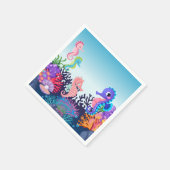 シーホースモダンのベビーシャワーの下で スタンダードカクテルナプキン (角)