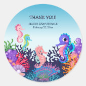 シーホースモダンのベビーシャワーの下で ラウンドシール (正面)