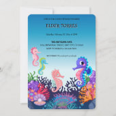 シーホースモダンのベビーシャワーの下で 招待状 (正面)