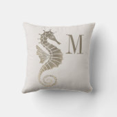シーホースモノグラム金ゴールドクリーム航海の海 クッション (裏面)