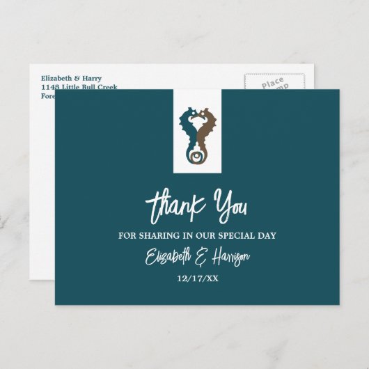 シーホースロマンスビーチ結婚式ありがとう ポストカード (正面/裏面)