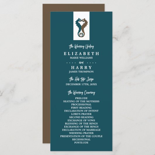 シーホースロマンスビーチ結婚式計画 プログラム (正面/裏面)