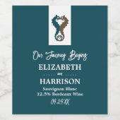 シーホースロマンスビーチ結婚式 ワインラベル (シングルラベル)