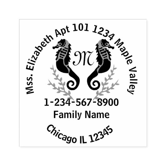 シーホースローレルクレストビーチハウス連絡情報 ラバースタンプ (インプリント)