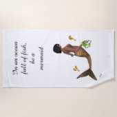 シーホース付き可愛い人魚ビーチタオル ビーチタオル (正面)