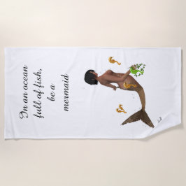 シーホース付き可愛い人魚ビーチタオル ビーチタオル