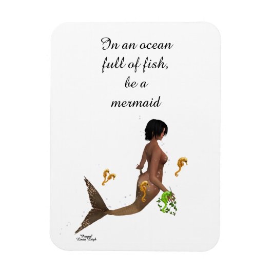 シーホース付き可愛い人魚フレキシブルフォトマグネット マグネット (縦)