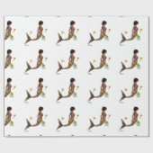 シーホース付き可愛い人魚ラッピングペーパー ラッピングペーパー (フラット)