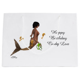 シーホース付き可愛い人魚抱き枕 ラージペーパーバッグ