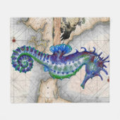 シーホース地図ジブラルタル フリースブランケット (正面(横))