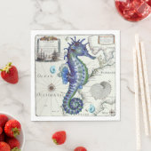 シーホース地図ヴィンテージブルー スタンダードランチョンナプキン (インサイチュ)