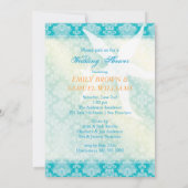 シーホース夏ビーチ結婚式カップルのシャワー 招待状 (裏面)