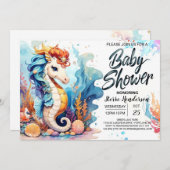 シーホース夢の風景ベビーシャワー 招待状 (正面/裏面)