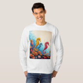 "シーホース家族スウェットシャツ:水中エレガンス" Tシャツ (正面フル)