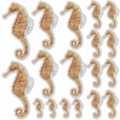 シーホース家族18水色絵を描透明 シール (正面)