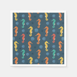 シーホース模様 スタンダードカクテルナプキン