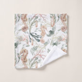 シーホース模様 バスタオルセット (ウォッシュタオル)