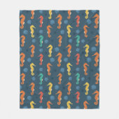 シーホース模様 フリースブランケット (正面)