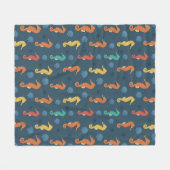 シーホース模様 フリースブランケット (正面(横))