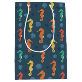 シーホース模様 ミディアムペーパーバッグ