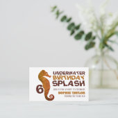 シーホース水中競技子供の誕生日パーティーチケット エンクロージャーカード (スタンド正面)