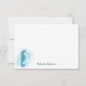 シーホース水色海 パーソナライズされた ノートカード (正面)