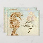 シーホース沿岸ビーチ – テーブル番号はがき ポストカード (正面/裏面)