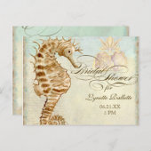 シーホース沿岸ビーチ-ブライダルシャワーはがき インビテーションポストカード (正面/裏面)